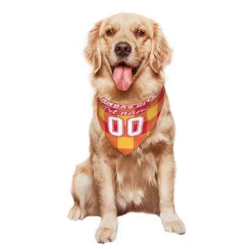 Custom Kansas City Dog Bandanas - Personalized Football Pet Scarf