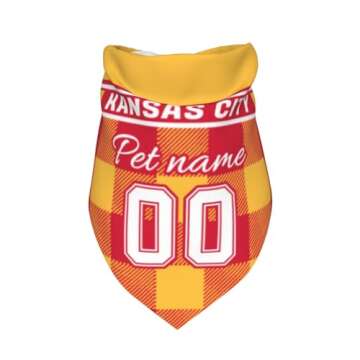 Custom Kansas City Dog Bandana Personalized Team Scarf