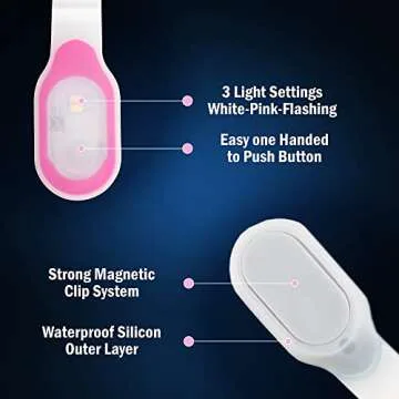 First Lifesaver LED Flashlight Clip On Nursing Night Light Hands Free Strong Magnetic Grip for Night Shift (Pink)