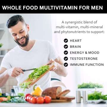 Whole Food Natural One-a-Day Multivitamin for Men - Boost Energy & Wellness (120 Capsules)