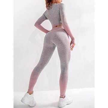 JOYMODE Women's Workout Sets 2 Piece High Waist Seamless Legging Crop Top Yoga Outfit