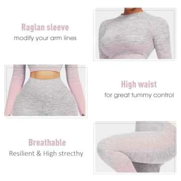 Stylish JOYMODE Women's High Waist Workout Sets