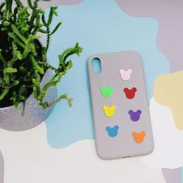 300Pcs Polymer Clay Mouse Head Loose Spacer Beads, 10mm Mixed Color Cute Beads Charms for DIY Hair Clip Necklace Bracelet Jewelry Earring Handmade Craft Making