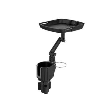 Car Cup Holder Expander with Tray, Car Trays for Eating Adjustable Car Cup Holder Swivel Tray Detach...