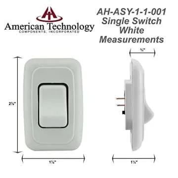 Single SPST On-Off Switch with Bezel, 12-Volt, for RV, Trailer, Camper (White)