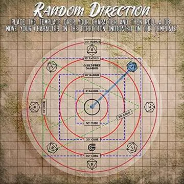 Spell Effect Templates for D&D | Maximize The Effects of Your Spells - Featuring a 30' Cone & 30' Cube, Random Direction Generator, for Use with DND, 5E Pathfinder by Guilt-Free Gaming