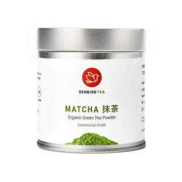 Senbird Organic Ceremonial Matcha - Premium Japanese Green Tea from Kyoto - 1oz Airtight Tin