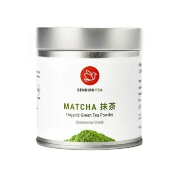 Senbird Organic Ceremonial Matcha - Premium Japanese Green Tea from Kyoto - 1oz Airtight Tin