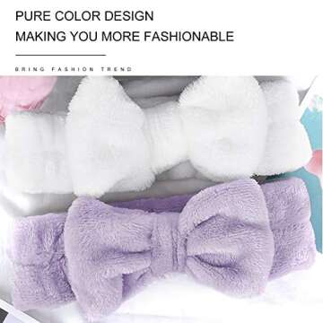 LADES Facial Headband - Terry Cloth Headbands for Face Washing,Skin Care,Makeup,Bow Spa Hair Headband for Washing Face