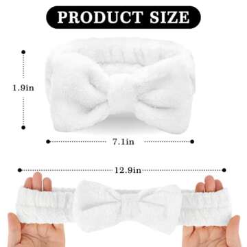 LADES Facial Headband - Terry Cloth Headbands for Face Washing,Skin Care,Makeup,Bow Spa Hair Headband for Washing Face