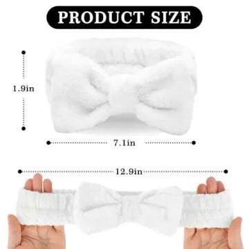 LADES Facial Headband - Terry Cloth Headbands for Face Washing,Skin Care,Makeup,Bow Spa Hair Headband for Washing Face