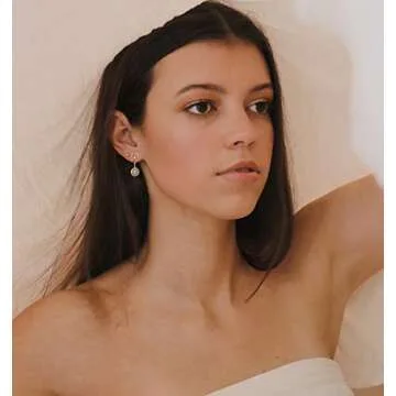 PEARLADA 18K Gold Evil Eye Dangle Earrings for Women