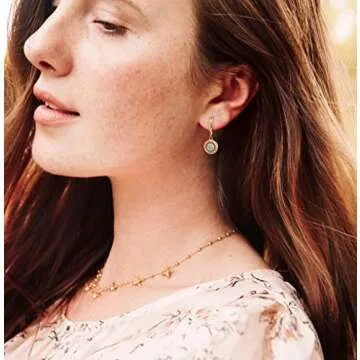 PEARLADA 18K Gold Evil Eye Dangle Earrings for Women