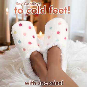 Snoozies Slippers for Women | Lotsa Dots Colorful Cozy Sherpa Slipper Socks | Womens House Slippers ...