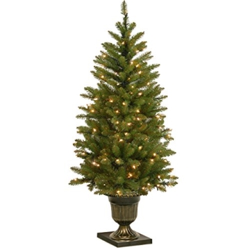National Tree Company 4ft Pre-Lit Artificial Christmas Tree Dunhill Fir with White Lights and Decora...