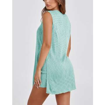 SeekMe Womens Stylish Summer Knit Set for Beach & Casual Outfits