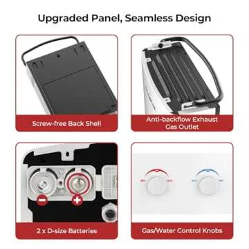 CAMPLUX Tankless Water Heater Outdoor, 1.32 GPM Portable Propane Camping Water Heater, 5L, AY132, White