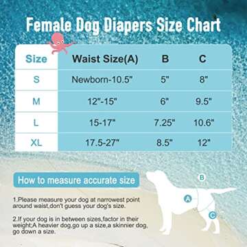 Fuz Bigaza Dog Diapers Female (3 Pack) - Stylish, Washable Dog Panties for Dogs in Heat