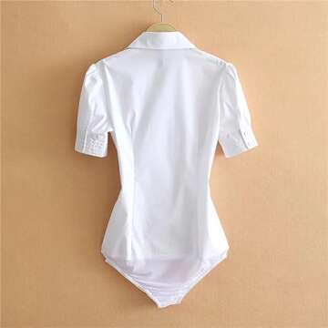 Mnjyihy Women Summer Fashion Bodysuit Shirt Short Sleeve V Neck Blouses Office Business Work Body Ro...