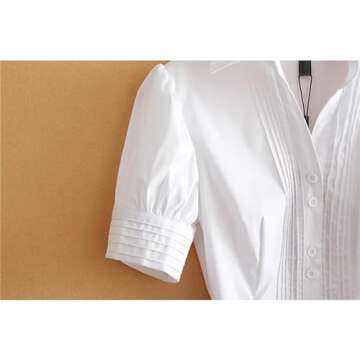 Mnjyihy Women Summer Fashion Bodysuit Shirt Short Sleeve V Neck Blouses Office Business Work Body Rompers WHITE XL