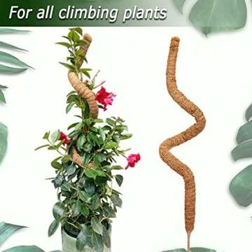 60 Inch Moss Pole for Plants Monstera, Tall Bendable Moss Poles for Climbing Plants Indoor, Large Handmade Plant Pole Sticks, Coco Coir Plant Support Stakes for Potted Plants, Pothos