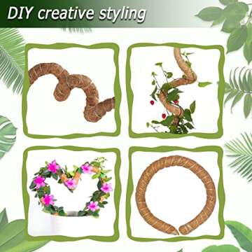 60 Inch Moss Pole for Plants Monstera, Tall Bendable Moss Poles for Climbing Plants Indoor, Large Handmade Plant Pole Sticks, Coco Coir Plant Support Stakes for Potted Plants, Pothos