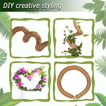 60 Inch Moss Pole for Plants Monstera, Tall Bendable Moss Poles for Climbing Plants Indoor, Large Handmade Plant Pole Sticks, Coco Coir Plant Support Stakes for Potted Plants, Pothos