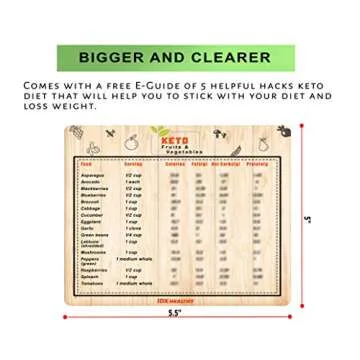 Keto Diet Cheat Sheet Magnets (Set of 5) with Calories ,Fats, Carbs, Proteins Quick Guide Fridge Magnet Reference Charts for Ketogenic Diet Foods