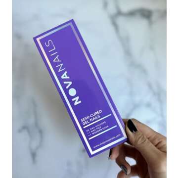 NOVA, Female Founded, Semi Cured Gel Nail Strips (Clover) - The 10 Minute Manicure. Salon-Quality, Works with Any Nail Lamp, Easy to Apply & Remove - Incl. Nail File & Wooden Stick (Clover)