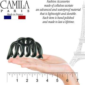 Camila Paris AD718-719 French Octopus Hair Clip for Women for Long Curly Wavy Hair, Girls Hair Claw Clips Fashion Durable Styling Hair Accessories for Women, Strong Hold No Slip Grip, Made in France