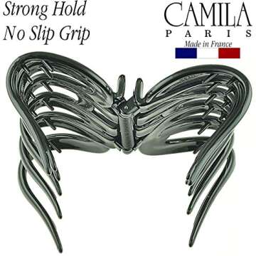 Camila Paris AD718-719 French Octopus Hair Clip for Women for Long Curly Wavy Hair, Girls Hair Claw Clips Fashion Durable Styling Hair Accessories for Women, Strong Hold No Slip Grip, Made in France