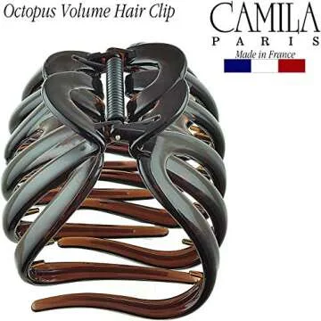 Camila Paris AD718-719 French Octopus Hair Clip for Women for Long Curly Wavy Hair, Girls Hair Claw Clips Fashion Durable Styling Hair Accessories for Women, Strong Hold No Slip Grip, Made in France
