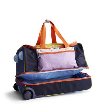 Vera Bradley Women's Ripstop Adair Rolling Duffel, Kew Gardens Colorblock, One Size