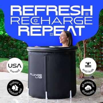 Plunge Lab Cold Plunge Tub XL, Portable Ice Bath Tub for Athletes, Indoor Outdoor Recovery, 90 Gallo...