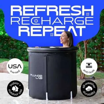 Plunge Lab Cold Plunge Tub XL, Portable Ice Bath Tub for Athletes, Indoor Outdoor Recovery, 90 Gallo...