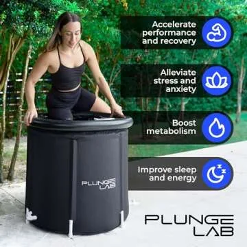 Plunge Lab Cold Plunge Tub XL, Portable Ice Bath Tub for Athletes, Indoor Outdoor Recovery, 90 Gallon Capacity, Cold Tub for Ice Baths at Home - USA Owned, Easy Install