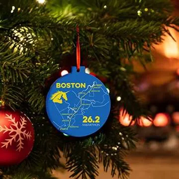 Running Ceramic Ornament | Boston 26.2 Map Christmas Ornament