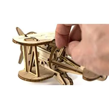 WOODEN.CITY Biplane 3D Puzzle for Adults - Build & Paint