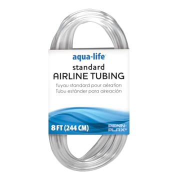 PENN-PLAX Standard Airline Tubing for Aquariums – Clear and Flexible – Resists Kinking – Safe for Freshwater and Saltwater Fish Tanks – 8 Feet