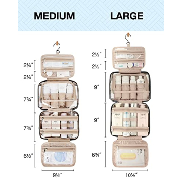 BAGSMART Toiletry Bag Hanging Travel Makeup Organizer