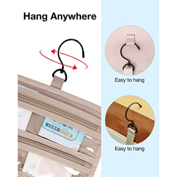 BAGSMART Toiletry Bag Hanging Travel Makeup Organizer