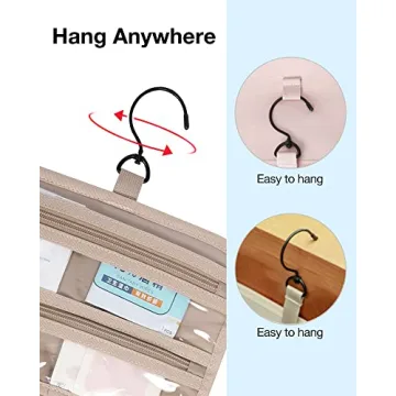 BAGSMART Toiletry Bag Hanging Travel Makeup Organizer