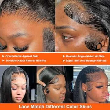 250% Density HD Lace Front Wigs Human Hair 28 inch 13x4 Straight Lace Front Wigs Human Hair pre plucked Bleached Knots Transparent Lace Frontal Wig for Women (250% Density Straight Wigs, 28inch)