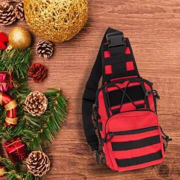 BOMTURN Tactical Backpack Shoulder Bag - 1000D Waterproof Military Backpack // Laser Cut Molle System // CCW Bags Outdoor Sling Bag for Every Day Carry Black