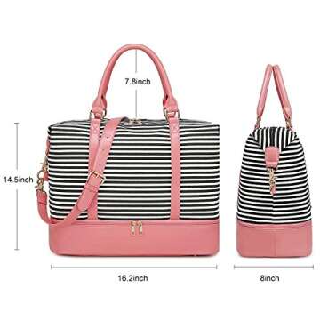 Bluboon Stylish Weekender Bag with Shoe Compartment