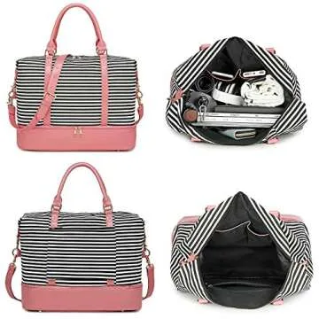 Bluboon Stylish Weekender Bag with Shoe Compartment