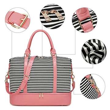 Bluboon Stylish Weekender Bag with Shoe Compartment