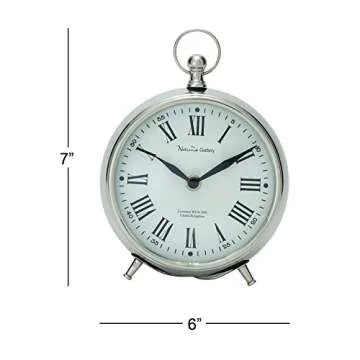 Deco 79 Stainless Steel Decorative Clock for Elegant Interiors