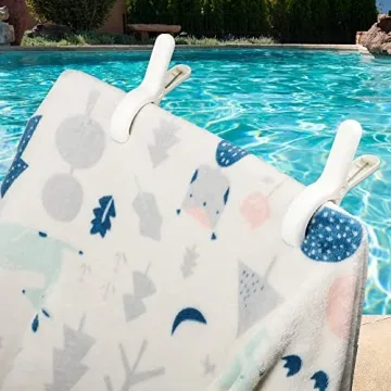 PAMISO 18 PCS Beach Towel Clip, Cloth Pins, Quilt Drying Clip, Plastic Clothespins, Strong Grip Holder to Dry Laundry on Clothesline and Hanging Rack(Small)