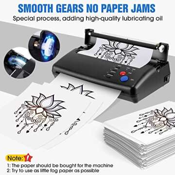 GVOTPLOP Tattoo Stencil Transfer Copier Printer with 20pcs Tattoo Stencil Transfer Paper Tattoo Transfer Stencil Machine Thermal Copier Printer Tattoo Kit Copier Printer for Tattoo Supplies